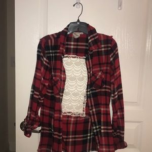 NWOT free people small plaid shirt